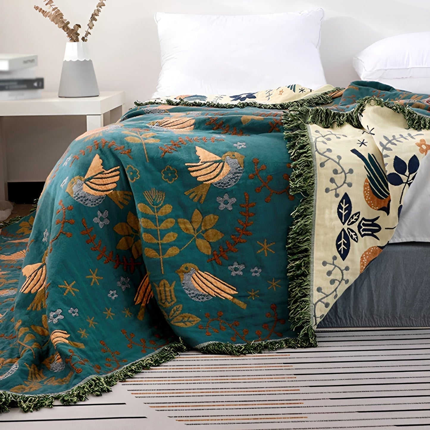 Forest Serenity Reversible Quilt Pure Cotton for Natural Comfort