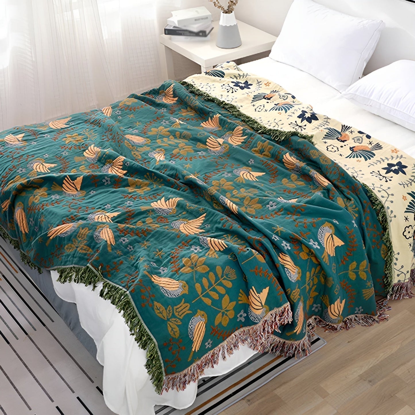 Forest Serenity Reversible Quilt Pure Cotton for Natural Comfort