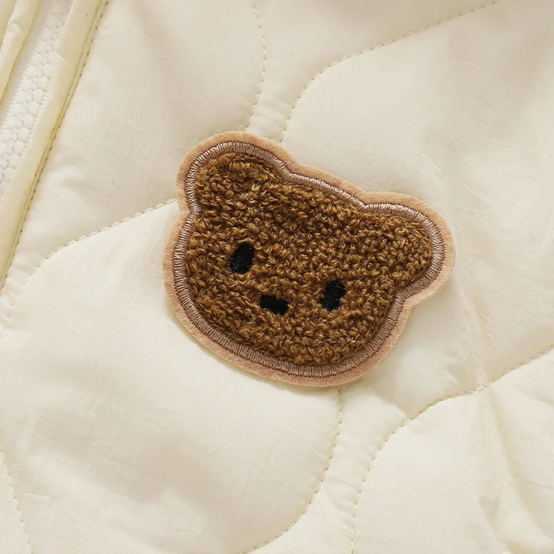 Frosty Friend Bear Romper Cute Cartoon Design for Warm Winter Snuggles