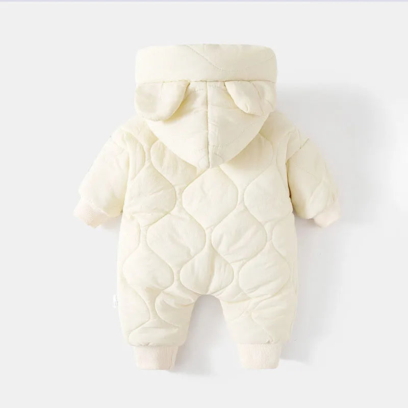 Frosty Friend Bear Romper Cute Cartoon Design for Warm Winter Snuggles