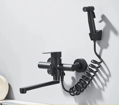 AquaPure Minimalist Wall Mixer Elegant Design Precise Spray
