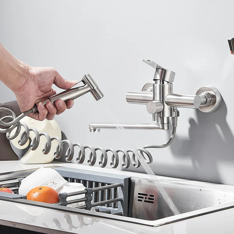 AquaPure Minimalist Wall Mixer Elegant Design Precise Spray