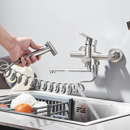 AquaPure Minimalist Wall Mixer Elegant Design Precise Spray