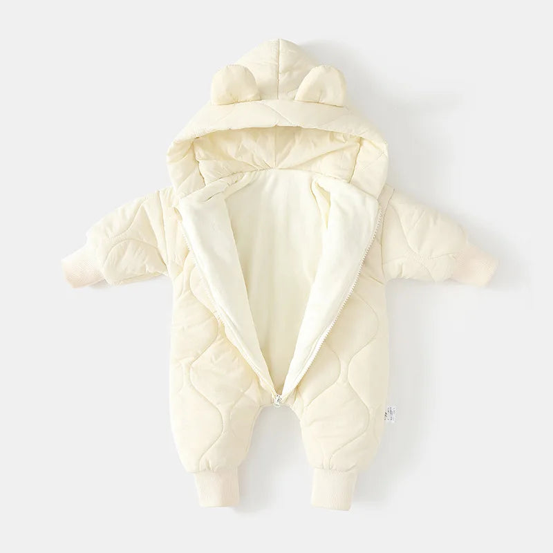 Frosty Friend Bear Romper Cute Cartoon Design for Warm Winter Snuggles