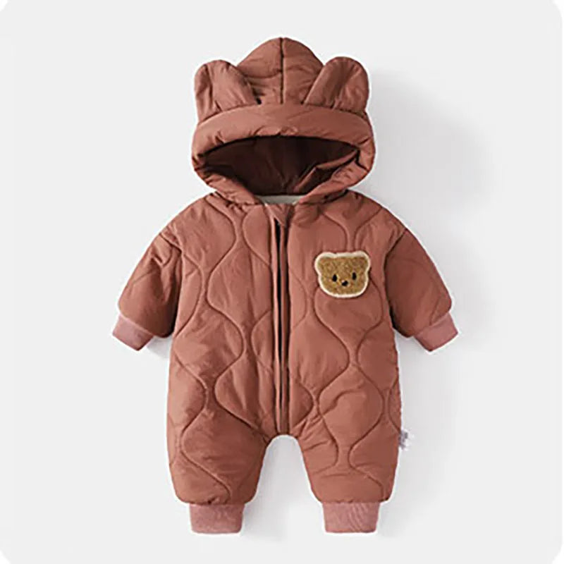 Frosty Friend Bear Romper Cute Cartoon Design for Warm Winter Snuggles