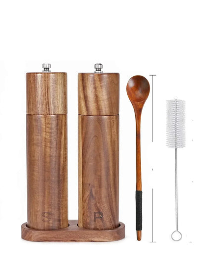Gourmet Wooden Grinders with Storage Stand