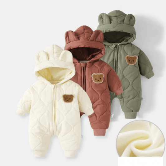 Frosty Friend Bear Romper Cute Cartoon Design for Warm Winter Snuggles