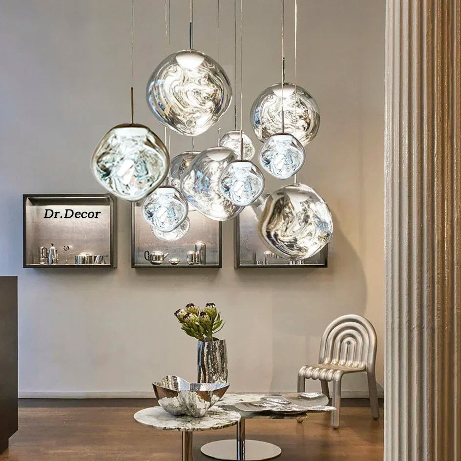ScandiGlow Modern Glass Ceiling Fixture Elegant Nordic Illumination